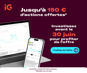 IG : Jusqu'� 150 euros d'actions offertes